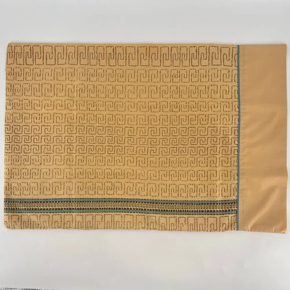 80s Artisanal Earth Tone Sheet Set 1980s Vintage Double Springmaid 4 Piece Set